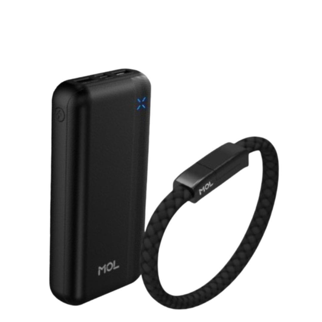 MOL Endure 20000mAh Power Bank MOL FierceC Bracelet Cable Combo